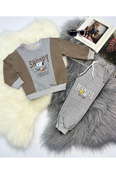 Mişsa Bebe Children's Tracksuit Printed Trend Cotton Set with 2-String Pockets