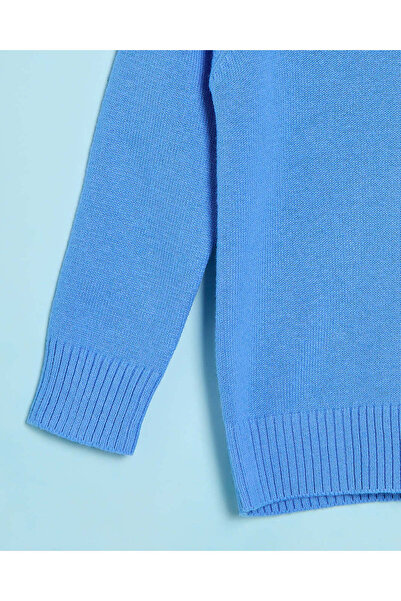 REDTAG Infant Girls Blue High Neck Pullover