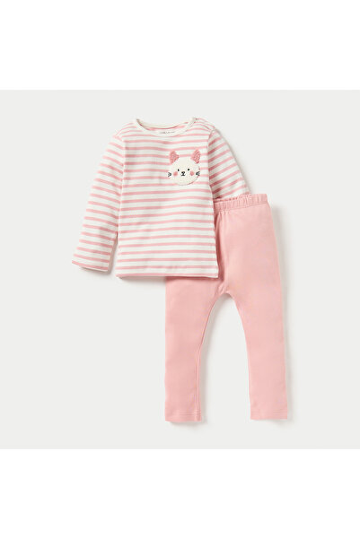 Juniors Printed Long Sleeves T-shirt and Pyjamas - Set of 3