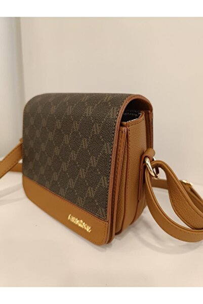 Armine Modern Practical Dotted Women's Shoulder Bag Brown