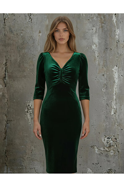 Vessmary Occasion dress VSM956C Velvet Green
