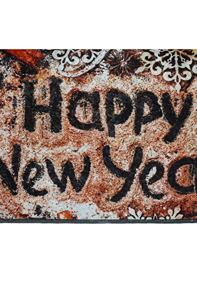 Lumi LUXURY Christmas rug Happy New Year, 60 x 90 cm, polyester, multicolor, rectangular