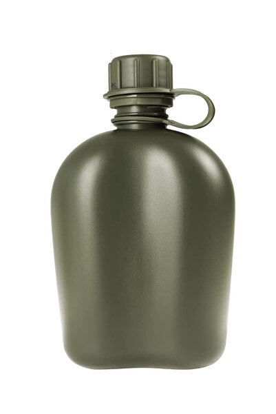 UBX Military water container for camping, 1 l, plastic, green