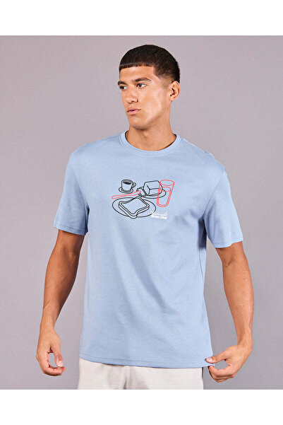 REDTAG Men Blue And White Printed Pyjama Set (2 Piece)