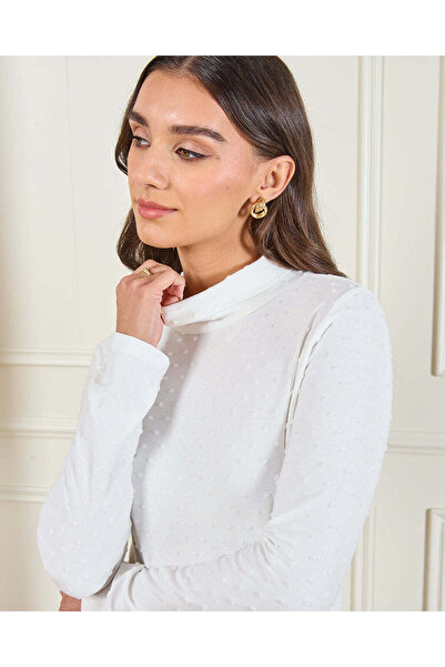 REDTAG Women Ivory Jacquard Top