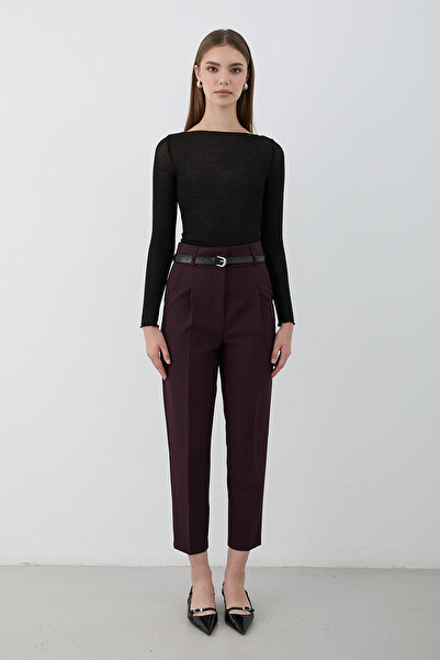 JASTE Women's High Waist Pleated Fabric Pants