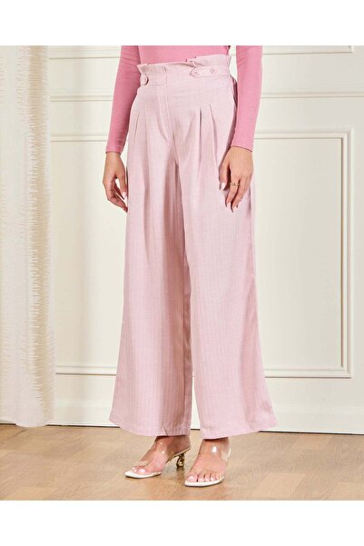 REDTAG Women Pink Wide Leg Casual Trousers