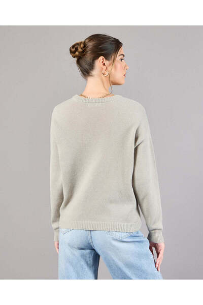 REDTAG Women Grey Knitted Pullover