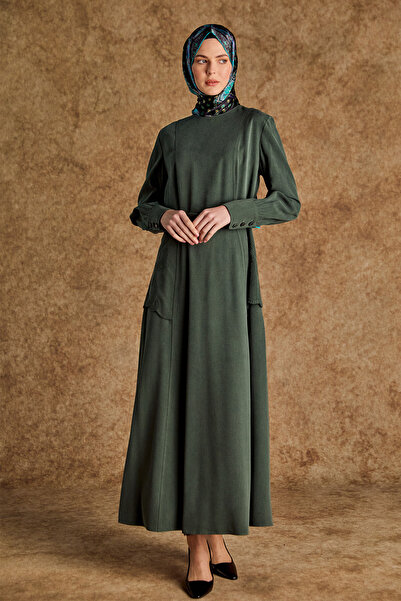 Setrms Yakma Desenli Kemerli Elbise