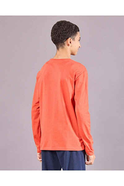 REDTAG Senior Boys Orange Racing Car Graphic T-Shirt