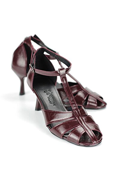 Gökhan Talay Queenn Women's Classic Heeled Shoes Burgundy Patent Leather