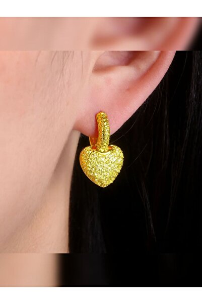 OEM "Shining Heart" Earrings – 18K Gold Plated with Cubic Zirconium Crystals