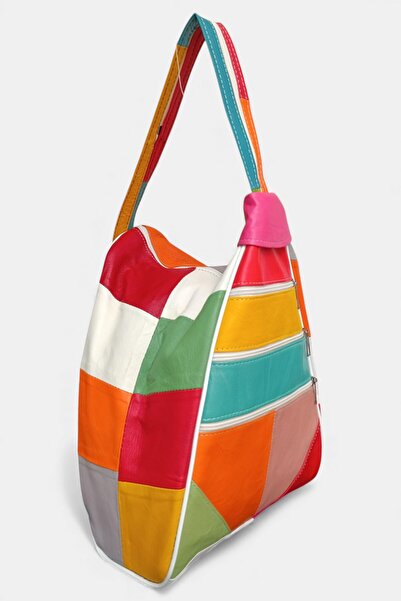 Lederax Rucsac și geantă de umăr din piele naturală cu mai multe compartiment...