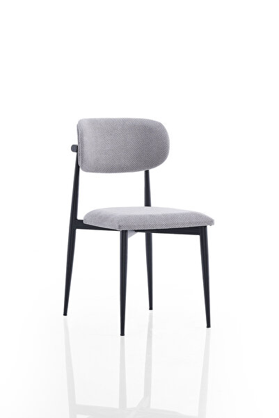 Evdemo Polo Metal Tekli Mutfak Yemek Masası Sandalyesi Gri