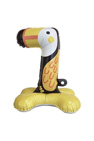 ERMA Smart Foil Number Balloon - Animal Prints (Toucan), Number 7, 55x35 cm
