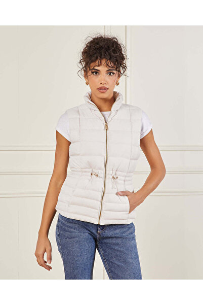 REDTAG Women Ivory Sleeveless Puffer Jacket