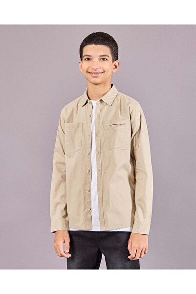 REDTAG Senior Boys Beige Shirt With T-Shirt (2 Piece)