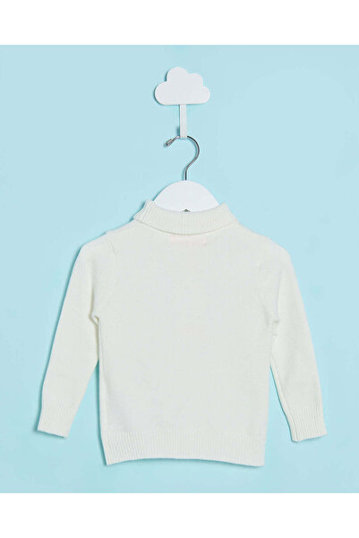 REDTAG Infant Girls White High Neck Pullover