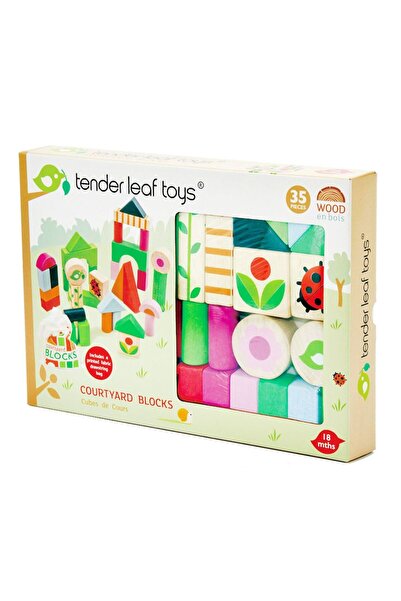 Tender Leaf Toys Cuburi cu ilustratii din gospodarie, din lemn premium - Cour...