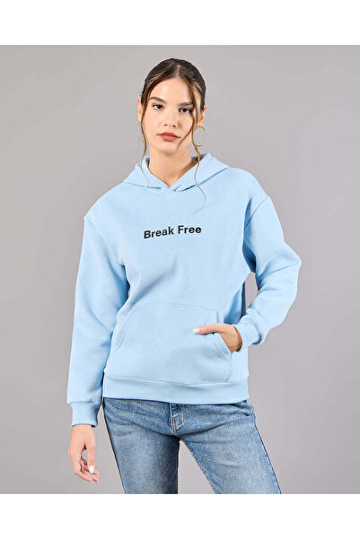 REDTAG Women Blue Printed Sweatshirt