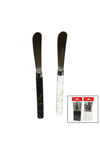 Go İthalat 5 PARÇA UZUN KAHVALTI BIÇAK - MERMER DESEN SAPLI 16.5 cm (5324)