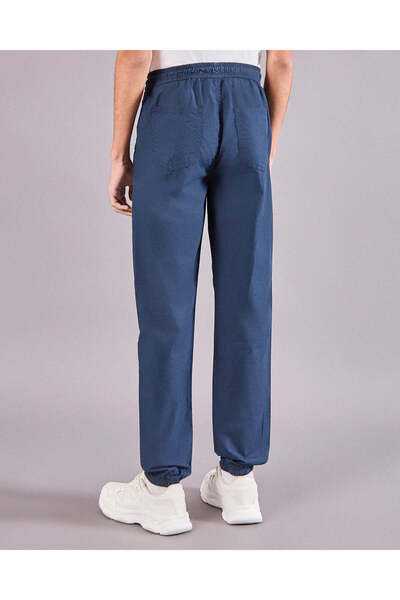 REDTAG Senior Boys Navy Poplin Jogger Trouser With Ribstop