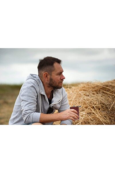 zola Metal pocket bottle,for hardness, brown, 240 ml, 13.5x9 cm