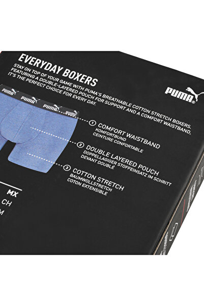 Puma Men's Cotton Boxers, Puma, Logo, Blue Navy, set of 6 pieces