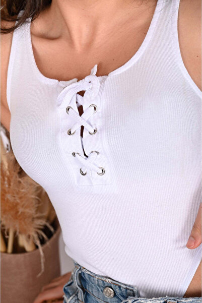 WildFashion Casual tank top bodysuit with drawstring in front C725-2