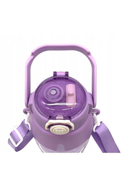 zola Water bottle with straw for children, locking system with lid, 1000 ml, strap for easy carrying