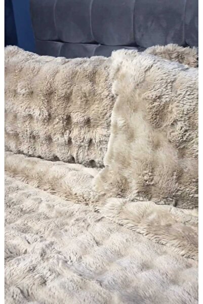 YÜNTEKS Merinos Diamond Fur Comforter Set, Double Size Quilt Set (220X240)