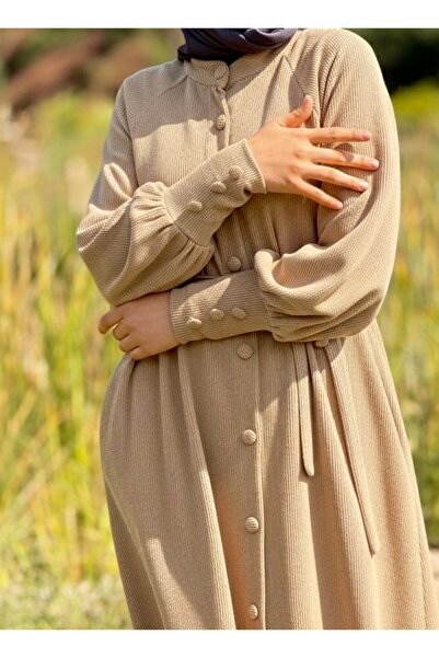 Nissra Ankanoor Raglan Sleeve Covered Button Knitted Ferace Anka255107