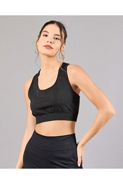 REDTAG Women Black Low Support Active Bra