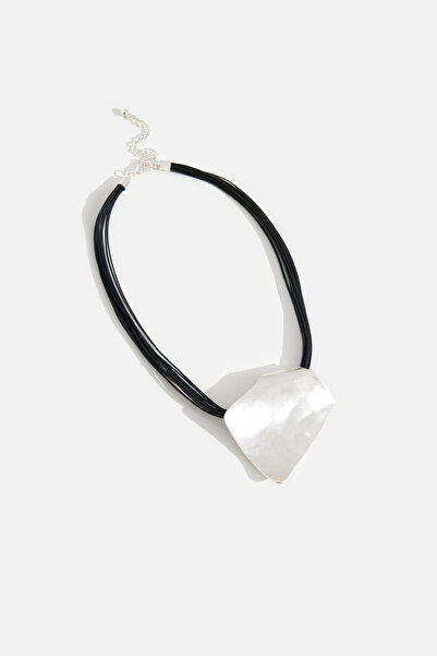 AKSWSUAR Dokulu damla deri kolye