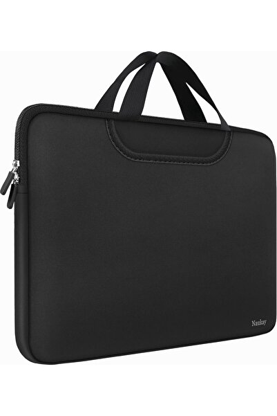 Roomlyne Laptop Sleeve Bag 15.6 Inch - Durable Briefcase Handle Bag with Two Extra Pockets (Black)