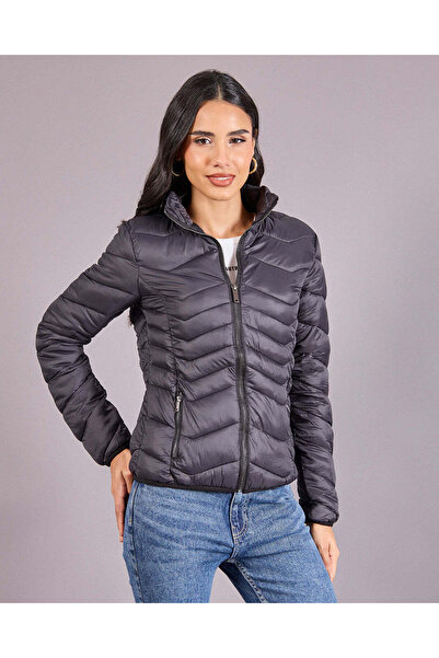 REDTAG Women Charcoal Padded Jacket