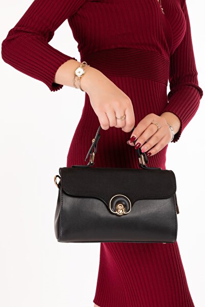 Gondol Women's Stylish Hand and Shoulder Bag Ct.1015 Black