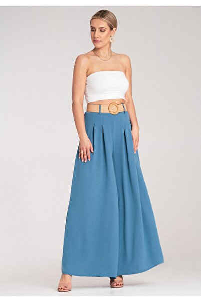 Figl Women's culottes - Belted pants - Blue pants M1160 r. Universal