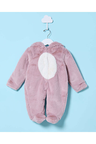 REDTAG معطف وردي فاتح منفوش بغطاء رأس