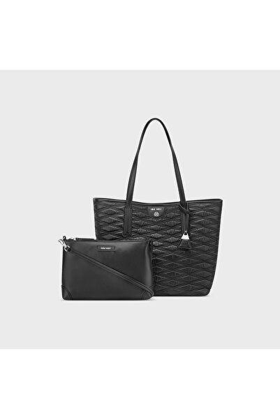Nine West Quilted Double Handle Tote Bag with Magnetic Closure
