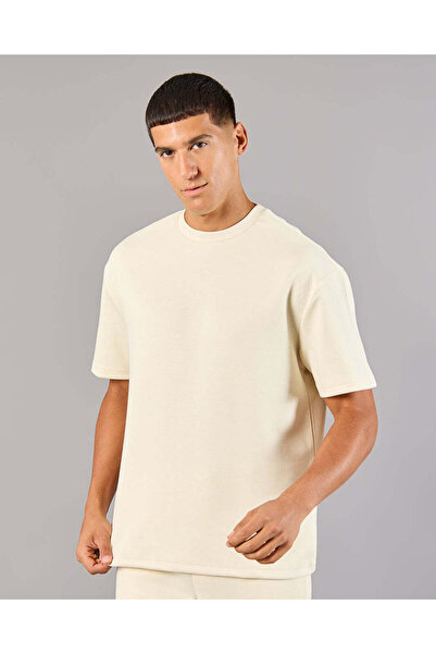 REDTAG Men Beige Modal Active T-Shirt