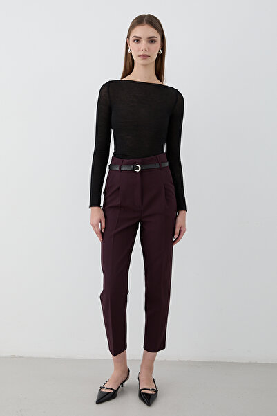 JASTE Women's High Waist Pleated Fabric Pants