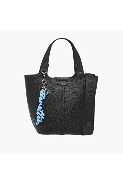 United Colors of Benetton UCB Textured Mini Tote Bag with Bag Charm