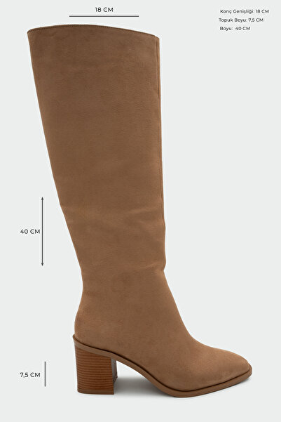 LAMİNTA Γυναικείες μπότες με τακούνι Volera Camel Suede