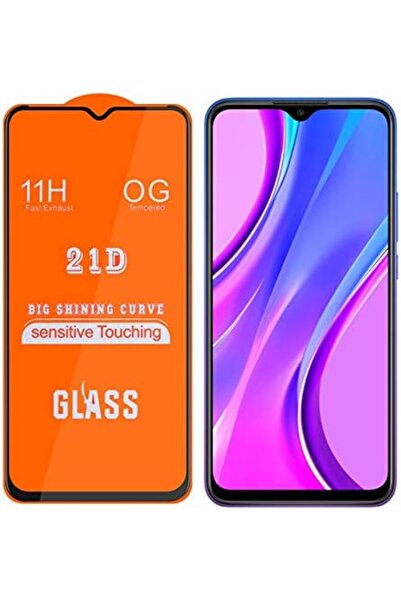 Generic واقي شاشة زجاجي كامل 21D مع لاصق كامل لهاتف Xiaomi Redmi 9T - شفاف