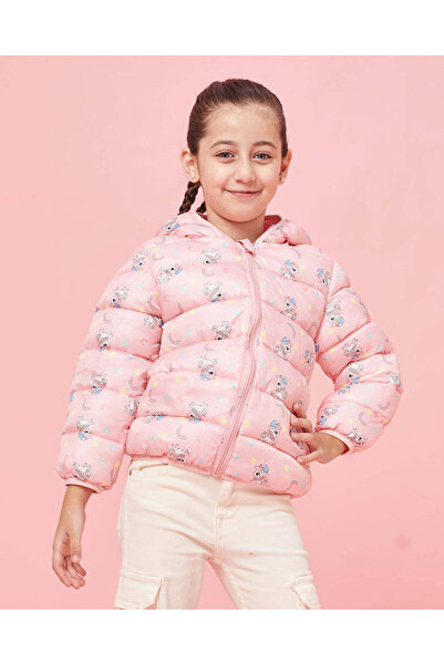 REDTAG جاكيت منفوخ مطبوع باللون الوردي للبنات