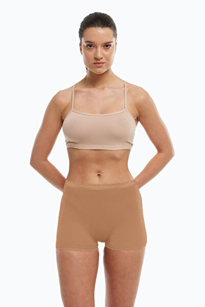 Malabadi Women's 5-Pack Cappuccino Invisible Non-Marking Modal High Waist Boxer 5m108