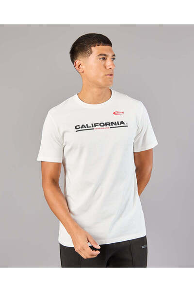 REDTAG Men White Printed Basic T-Shirt