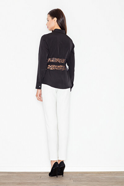 Figl Women's trousers with slits on the legs, ecru M474, size L