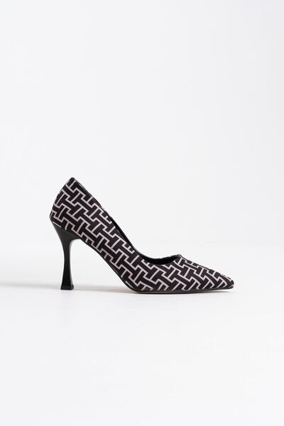 Abacca Kelsey women's black patterned stiletto